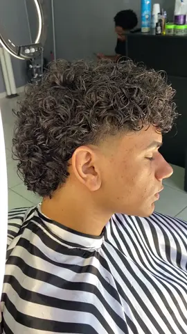 Mullet e cachos😍😍  E aí você tem coragem de fazer essa mudança?  . . Gostou do trampo?  Curte, salva, comente e compartilhe, isso vai ajudar demais o trampo e na nossa caminhada!🙏🏼❤️ #barbershop #afrocurly #barbeirosbrasil #explore  #corte #cabelo #pinapple #saopaulo #tiktok #cacheados #cachos #curly #afro #afrohair #trap #barbers #curly #cachosbrasil  #cut #viral #mullet #mullet