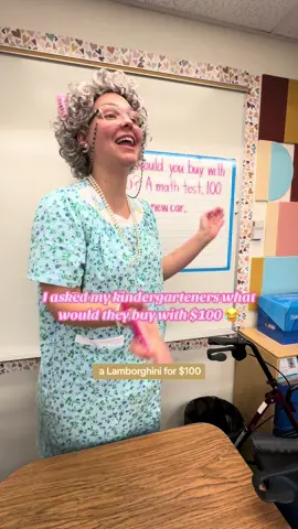 Well that was interesting 😂 Especially considering how we started off 💀 But then it became so sweet 🥹 Happy 100th day of school!! Also, yes I can stand for short periods of time but when it comes to walking, I need the walker so that I don’t fall. I practice standing and walking throughout the day to make sure I’m staying active 🫶🏼 #100thdayofschool #kindergartenteacher #teacher #grandma 
