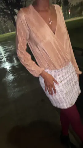 Had to go outside and do it for Lil Saint💜✨ #madeforme #munilongchallenge #munilong #fyp #fypage #viral #BlackTikTok #beauty #rain #cleveland #blackqueen #walking #model #fashion 