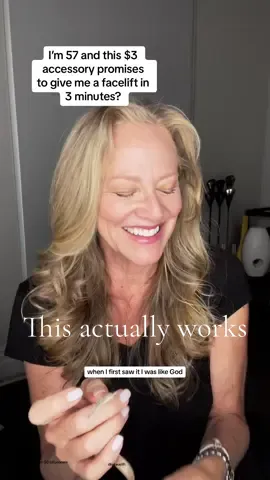 This facelift band actually really works 😂 #over50women #over50beauty #womenover50ontiktok #faceliftband #over50influencer #over50makeup #facelifthack 
