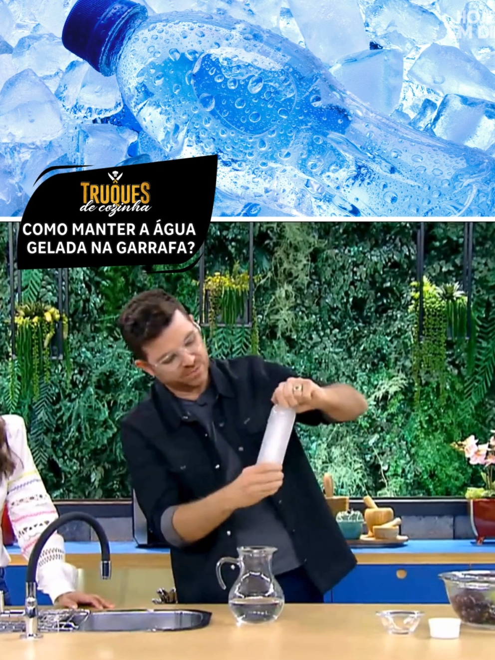No verão, nada melhor do que manter a água sempre geladinha na garrafa, né? 🥵🧊 Na falta de um recipiente térmico, o chef Guga Rocha dá uma dica maravilhosa para se refrescar no calorão. 😎☀️ Vem ver! #HojeEmDia #TruquesDeCozinha#RECORD #TikTokMeFezAssistir