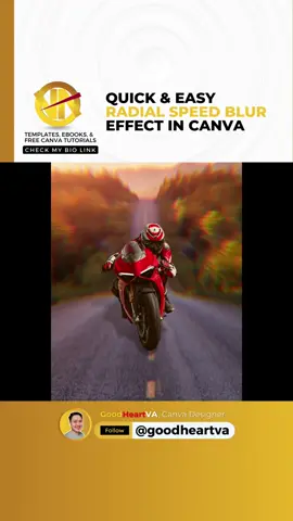 Radial Speed Blur Effect in Canva — in less than 1 minute! #canva #fyp #canvatricks #canvatips #canvadesign  #graphicdesign #canvatutorial #goodheartva #canvaplay 