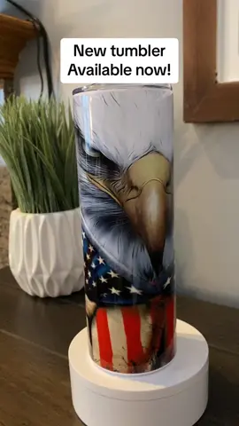 New tumbler designs now available in my shop! #imyourtumberdealer #tumblersoftiktok #valentinesdaygift #newdesigns #sublimatedtumbler #donttreadonme🐍 #patriotic #americanflag #eagle #SmallBusiness 