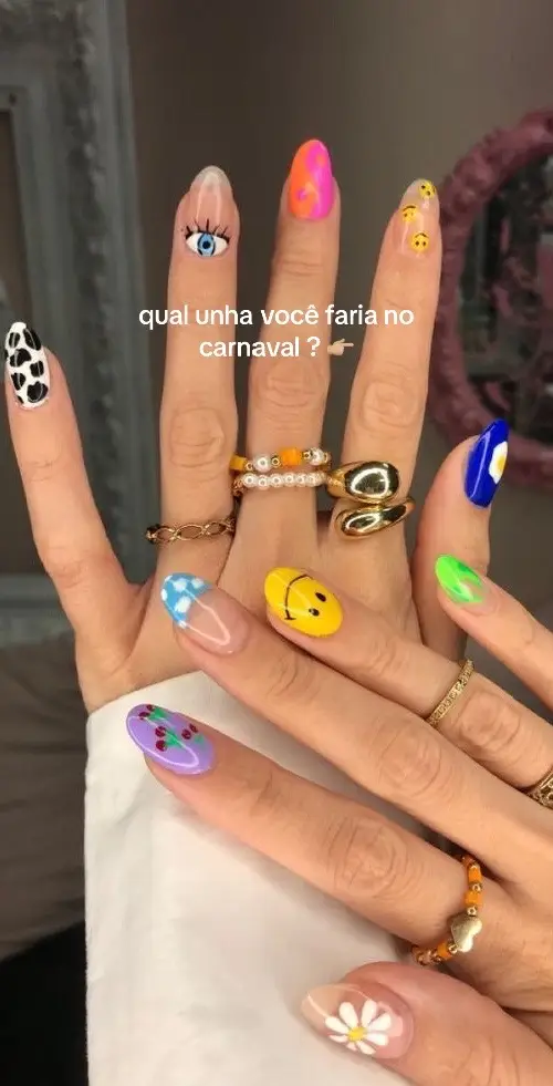 #nails #nailsartvideos #nailsart #unhas #unhasdecoradas #unhascarnaval #carnavalnails 