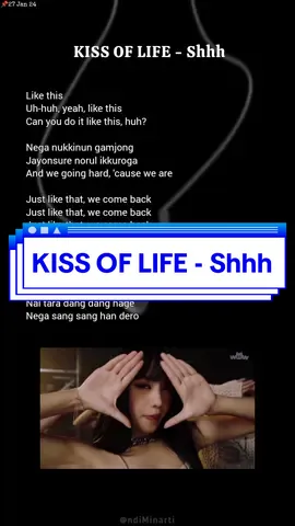 KISS OF LIFE - Shhh, Lyrics #easylyrics #kpoplirik #lirik #kissoflife #shh #kissy 