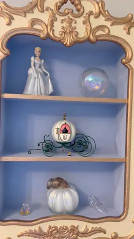 I found the perfect wall shelf on Facebook Marketplace and I painted it to match our Cinderella bedroom #cinderella #disney #disneyworld #disneyland #disneyhome #disneyhouse