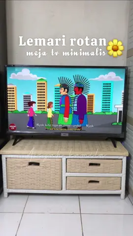 Meja tv miniamalis✨ lemari rotan sintetis kokoh😍 #mejatv #mejatvminimalis #mejarotan #lemarirotan #lemaritvminimalis 