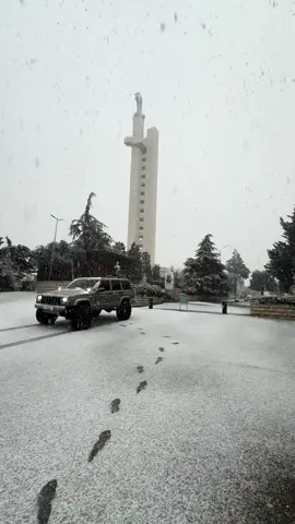 🙏 Lady of Zahle 👑.    #lebanon #zahle #bekaa #زحلة #snow #jeep #jeepxj #offroad #snowwheeling #christian 