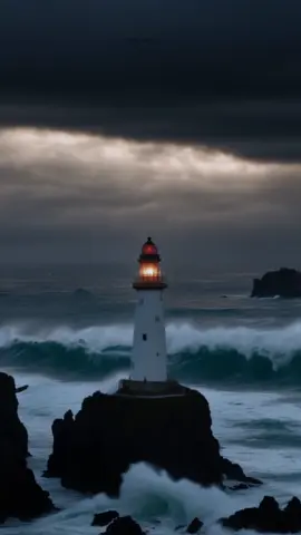 Lighthouse beacon in the dark stormy sea 💫🌊  #envirobeats #lighthouse #sea #storm #ocean #dark #relaxing #calm #meditation #darkvibes #darksea #seastorm #darknature #relaxingsounds #lovely #billieeilish #khalid #trending #viral #foryoupage #fyp 