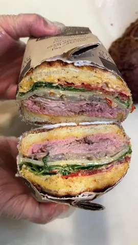 Introducing the “Luca Brasi” every other sandwich can sleep with the fishes #italianhero #italiansandwich #thegodfather #lucabrasi #calabrianchili #roastbeef #sauteedonion #gruyere #arugula #sundriedpeppers #delitok #delitiktok #longisland #longislandeats 