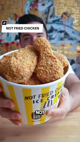 Viral bucket of Not Fried Chicken 🤯 #icecream #dessert #food 