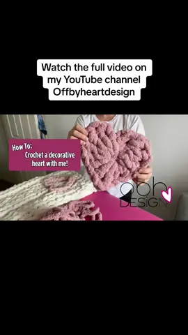 How to hand crochet, a decorative heart with chunky chenille yarn ##chunkyheart##heartshapedpillow