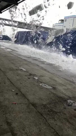 Snow falls from the roof #snow #roof 