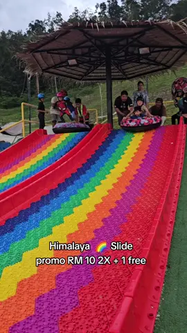 Himalaya  🌈  Slide promo RM 10 2X + 1 free..  jomla apa tunggu lagi..  #rainbowslide🌈  #gopeng #tiktok #viral  #himalayacamprockgardenresort #himalayacamp #perak #rockgardenhimalaya #fyp #fyi #fypシ 
