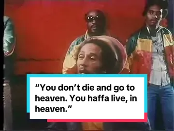 “You don’t die and go to heaven. You haffa life, in heaven.” #BobMarley 🎥 interview in Zürich, Switzerland just before the Uprising Tour, 30 May 1980.
