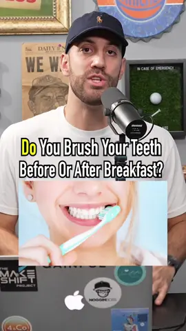 BEFORE Or AFTER Breakfast?! Whoch Do You Do? #fyp #teeth #dentist #toothpaste #brush #hygiene #breakfast #food 