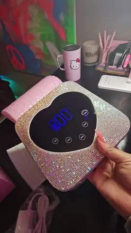 New UV Lamp 🤍✨️ #fyp #uvlamp #nailinspo #gelnails #gelx #nailroom #nailroomtour #nailtechcheck #nailsartvideos #begginernailtech #naillamp  #rhinstones #rhinestonenaillamp 