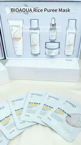 Nak kulit cantik dgn kulit sentiasa lembap 🥰 Cuba mask BIOAOUA RICE RAW PULP utk kelembapan lebih lama 💕#bioaoua #skincareroutine #mask 