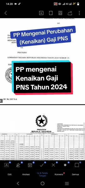 Inilah daftar gaji PNS terbaru berdasarkan PP No. 5 th 2024 #pns #asn #p3k #pppk #pensiun #gaji #kenaikangaji #fyp #gajipokok #gapokpns 
