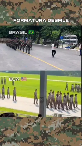 Formatura ordem unida Brasil versos estados unidos #soldadodareserva #exercitobrasileiro🇧🇷 #inspiracaomilitar #pqdt🇧🇷 #guerra #soldier #americansoldier #airborne 