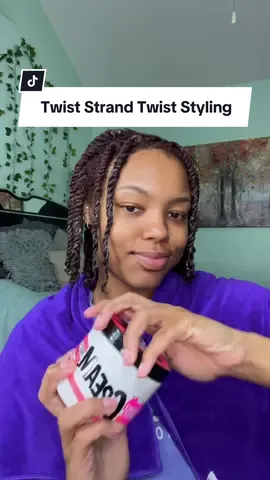 I love a good one product hairstyle💜 For twist outs specifically, three strand twists>>>  #naturalhairtutorial #twistshairstyle #threestrandtwist #curlyhairstyles 