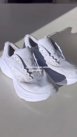 how to clean your white sneakers so that they look brand new 🧽✨ can’t believe how white these got 👟 1. remove laces and sole. place laces in a cup of hot water with a dishwasher pod  2. scrub shoes with the pink stuff miracle cleaning paste then rinse with hot water 3. scrub shoes with a stain remover  4. wash with a towel on a white cycle with regular detergent and a splash of bleach 5. let shoes and laces dry outside  this is your sign to clean your white sneakers - these seriously looked brand new!! #whitesneakers #cleaning #cleaninghacks #cleaningtiktok #cleanwithme #bleach #laundry #laundrytok #stainremover #transformation #satisfying #satisfyingvideo #asmr #asmrsounds #asmrvideo 
