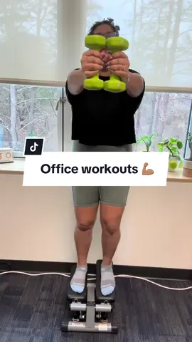 Hey Amigas, this is how I do my workouts at work ⌚️💪🏽 Do you workout during lunch?  Equipment linked in Bio. Amazon store  🔗 I used to really struggle with work life balance so getting here to using my lunch as a productive time for me has been a journey on its own. Making time for me at work is my new favorite thing. Working out during my lunch helps  •fill my cup •lets me destress from work •work on my fitness goals  •close my Apple Watch rings daily ⌚️ #fitnessgirly #workoutmotivation #workout #officelife #stepper #consistency #GymTok #amazonaffiliate #homegymequipment 