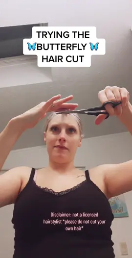 Woman is trying the viral Butterfly haircut on her own hair! #BVIRAL @NottThatMom
