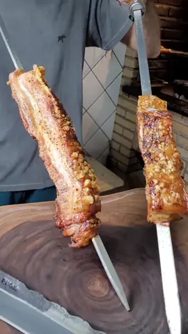 Panceta na Churrasqueira 🔥#churrasco #carne #panceta #churras 