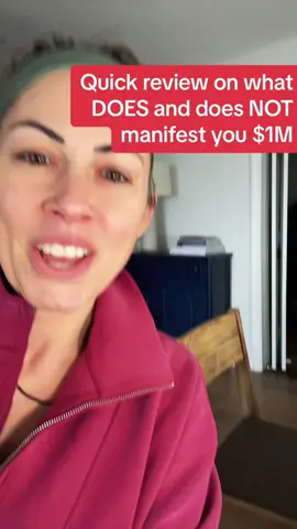 Quick review on what does and does not manifest you $1 million or any amount of money that will lead to financial freedom