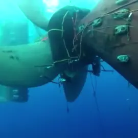 Manutenção no Hélice do Navio!! #mergulho #dive #buceo #ship #navio #shiprepair #propeller 