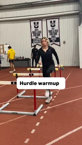 P1| Hurdle warm up -full sprint warm-up should be performed before these drills  -walk over drills: 5 feed apart -one step drills: 8 feet apart (skip if you are new to hurdles) -3 step drills: 15, 16, 17 feet apart. 60% percived effort  -6 step approach: 3 m from the start line. Hurdles 3 feet discount.  Ques I use: punch the trail, see the lead hand, keep the lean  #hurdles #sprinter #fyp 
