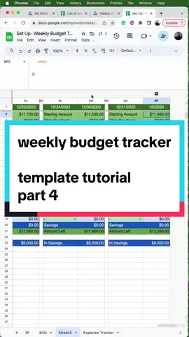 im compiling the weekly budget template to create the custom weekly budget tracker that I use to make sure I never run out of money. here’s part 4 of the template tutorial formulas/ features: #datecalculations #findandreplace #groupcolumns #dropdowns #weeklybudgeting #weeklybudget #PersonalFinance #budgeting #budgettemplate #creditcarddebt #debt #layoffs #studentloans #expensetracker #travel #getoutofdebt #takecontrol #createwithme #googlesheetstutorial #googlesheetstips #learngooglesheets #googlesheets #gsheets #excel #spreadsheet #learnontikok #tutorial
