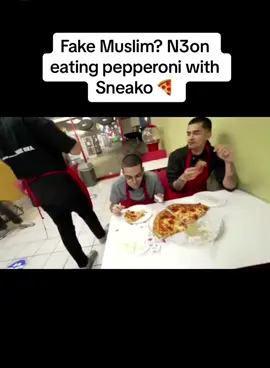 Fake Muslim? N3on eating pepperoni with Sneako 🍕#fyp #neon #sneako #viral #funny #foryou #foryoupage 