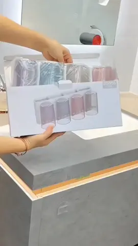 The washstand at home is messy, and there's nowhere to put toothbrushes and toothpaste. Trying out this toothbrush cup organizer, and the top can also store various small items. #SinkStorage #ToothbrushHolder #ToothbrushCup