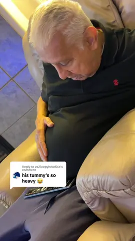 Replying to @zzZleepyhead0.o i cant with the slow head turn to look at his tummy😂😂💀💀 #grandparents #viral #trendingnow #fyp #grandpasoftiktok #grandpa #FamilyFun #funnyvideos #jokes #family #nano #tummy 
