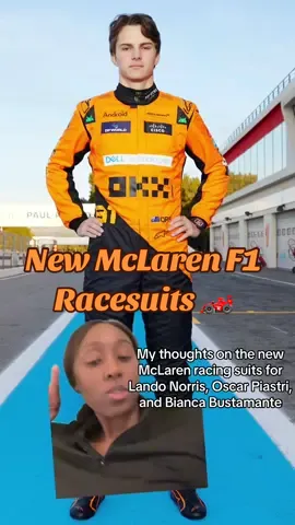 My thoughts on the new McLaren racing suits for Lando Norris, Oscar Piastri, and Bianca Bustamante 🏎️ These new suits are…special? i fully appreciate us going full papaya but the stripe isn’t giving what it’s supposed to give 😂 #formulaone #formula1 #f1tiktok #f1 #mclaren #mclarenf1 #landonorris #oscarpiastri #biancabustamante #f1academy 