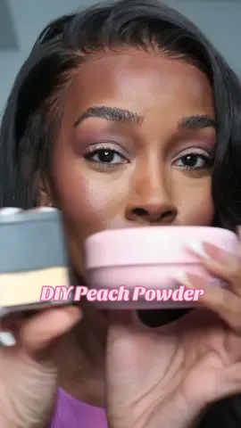 DIY Peach setting powder using @ONE SIZE BEAUTY ultra pink powder and @Huda Beauty Kanufa powder #peachpowder #diymakeup #viralmakeup #onesizesettingpowder 
