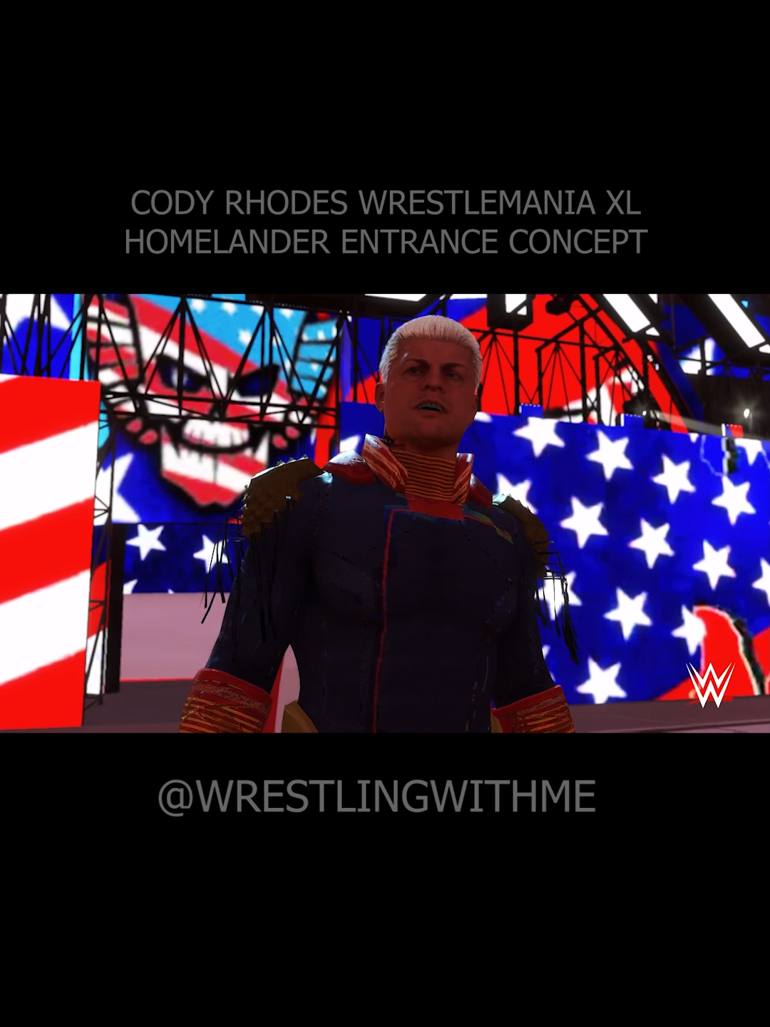 My concept for a Homelander Cody entrance for Wrestlemania 40! 🫵🤨 . . . . . #WWE  #aew  #nwa  #wcw  #wrestling  #prowrestling  #prowrestlingtiktok  #fyp  #fypシ  #fypviral  #WrestleMania  #wwechampionship  #wrestler  #wrestlers #njpw  #codyrhodes #codyrhodeswwe #americannightmare #finishthestory #homelander #theboys #wrestlemaniaentrance #wrestlemania40 #wrestlemaniaxl