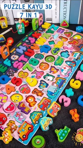 TAIYO Mainan Anak Puzzle Kayu 3D Premium 6 in 1 Tingkat Besar Jumbo Angka Huruf Animal Edukasi di bawah Rp104.900 - 131.900 Cepat - Berakhir besok!