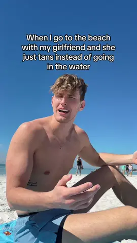 Why do girls refuse to step in the water?? #couples #couplesvideos #couplestiktoks #couplecomedy #ken #barbie #beach #florida 