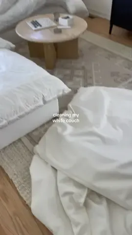 i try and do this every 2-3 months to keep everything fresh! #whitecouch #couchcleaning #whitesectional 