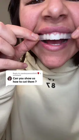 Replying to @sandrazamora1840🌹 here is how to cut your whitening strips to get double the amount of whitening for the price of one box! #dentalhygienist #teeth #teethwhitening #whiteteeth #oralhygiene #whitestrips 