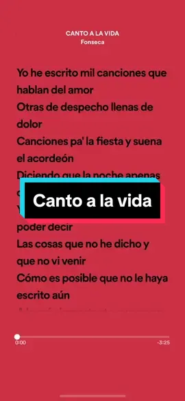 Canto a la vida - Fonseca #the_lyrics_zone #parati #fyp #foryou #paratii #letrasdecanciones #lyrics #lyricsvideo #spotify #spotifylyrics #fonseca 
