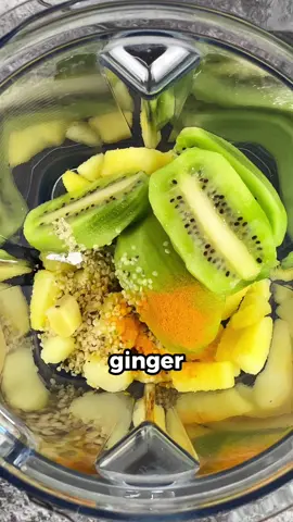 Get more AMAZING smoothie recipes by joining the 21-day Smoothie Diet challenge! Lose weight, reduce bloating, improve skin, increase energy levels and feel your best! LINK IN MY BIO! 👀 💚
 
 Revitalize your immune system with a 300-calorie tropical smoothie, packed with essential nutrients to boost your well-being and support overall health. 
 
 Recipe:
 - 2 kiwis, peeled and sliced
 - 1/2 cup frozen pineapple chunks
 - 1/2 cup favorit milk (I recommend low-fat coconut milk)
 - 1 tbsp hemp seeds (shelled)
 - 1/2 tsp ground turmeric (and add a pinch of black pepper)
 - 1/2 tsp fresh ginger
 - 1 tsp honey or agave syrup (optional)
 - 1 tsp lime juice (optional)
 - Ice cubes (optional)
 
 Total calories: 300
 
 C: 40g | P: 7g | F: 15g | Fiber: 8g
 
 #smoothierecipe #immunesystem #healthy #healthyrecipe #tropicalsmoothie