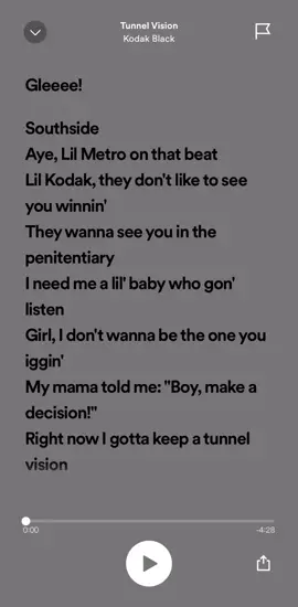 Tunnel Vision - Kodak Black #tunnelvision #kodakblack  #fyp #spotify 