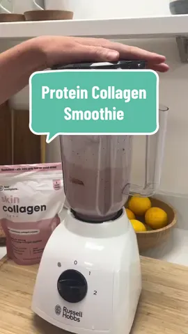 😋 delicious high protein collagen smoothie!  #collagen #collagendrink #tiktokuk #protein #proteinshake #feelcomplete 