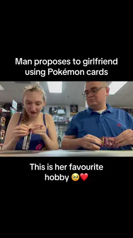 Man proposed to his girlfriend using Pokémon cards ❤️ #proposal #marriage #engagement 