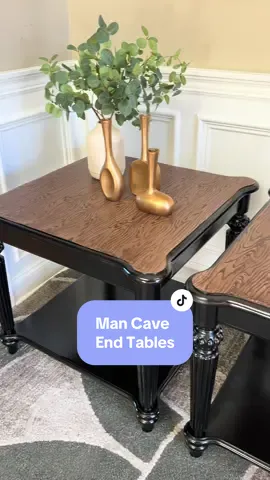 hold on to your hats because this flip was A MF ROLLER COASTER 😵‍💫🤯 This pair came from my amazing neighbor who no longer needed the set and called in the one and only flip hut to TAKE OVER 🛠️ First it was sanding through the veneer, then trying to figure out how to get the wood grain look, only to decide…I literally hated the paint color 🤡 In full blown panic mode I decided to do a 180 and go with black paint to really lean into the cigar lounge type of style 🚬 If you made it to the final results PLEASE let me know you’re thoughts, was the black paint a slay or NOT 😳✋🏼 Love y’all as always and see you next time 👋🏻❤️ • • • • • • • #furnitureflip #Vlog #DIY #voiceover #upcycling #homedecor #refinishedfurniture #vintagefurniture #interiordesign #beforeandafter #furniture #furnitureartist #flippingfurniture #transformation #makeover #fyp #foryou 