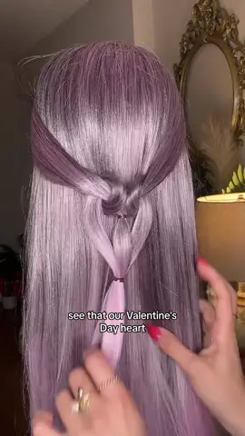long hair tutorial 💘 easy Valentine’s day heart ✨ #hairstyle #hairtutorial #valentinesdayhairstyle 